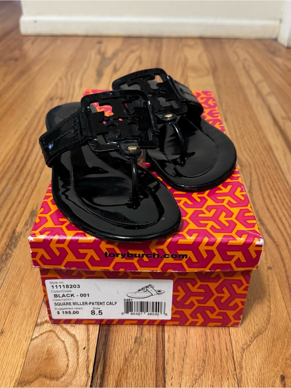 Tory Burch Square Miller Flip Flops - Picture 3 of 8